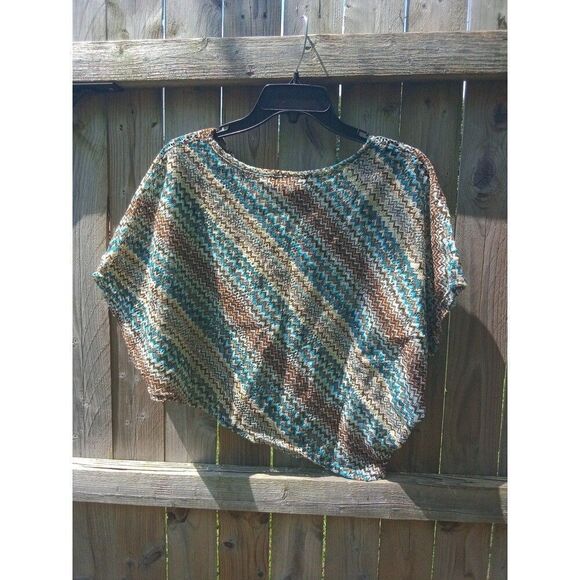 Dots top disserted sheer knit mid-drift juniors small chevron print - Picture 5 of 5